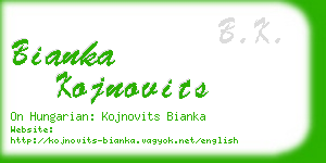 bianka kojnovits business card